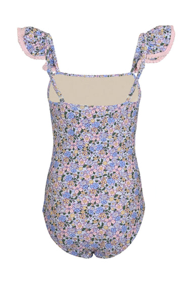 Flower Power Purple Smocked One Piece Swimsuit