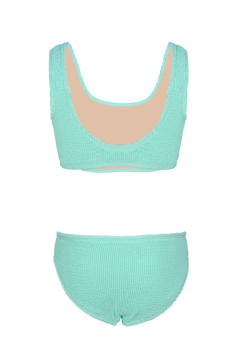 Load image into Gallery viewer, Girls Crinkle Textured Green Bikini
