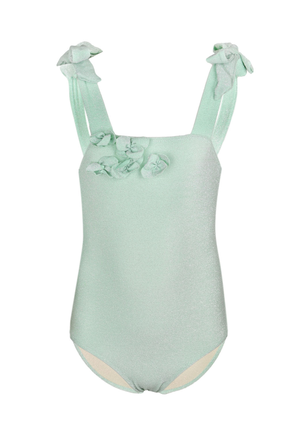 Load image into Gallery viewer, Mint Shimmer Flowers One Piece
