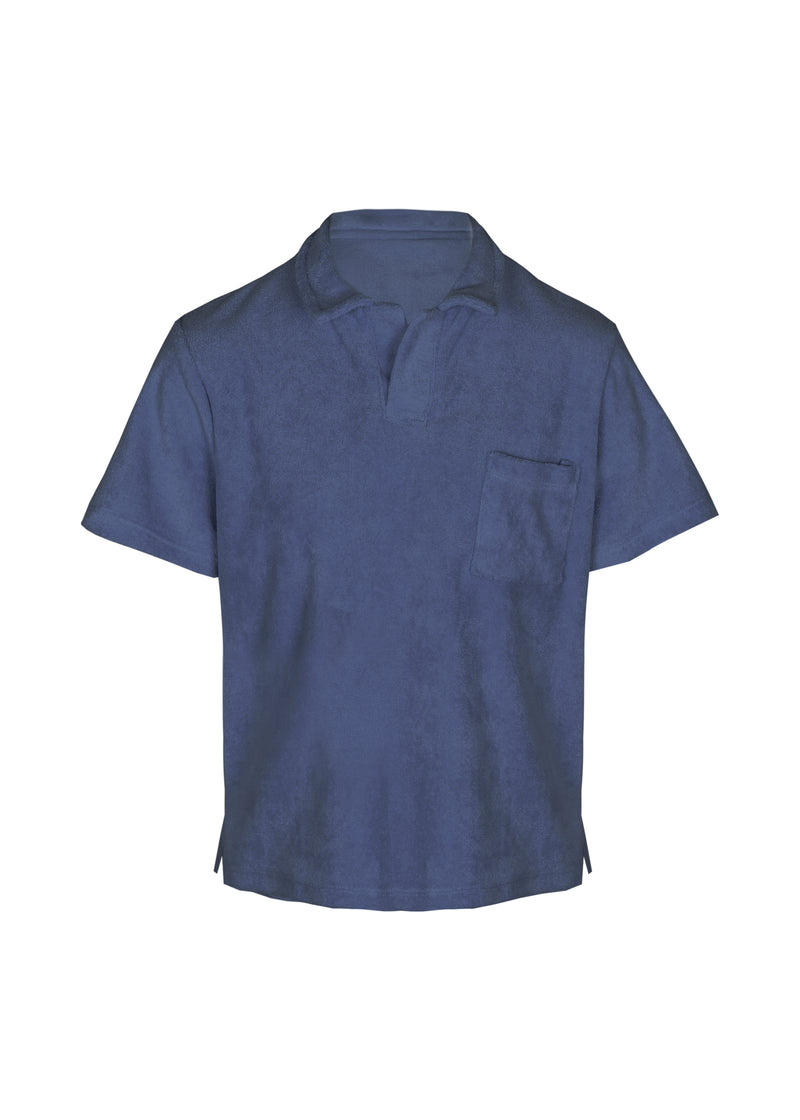 Navy Boys Terry Polo Top