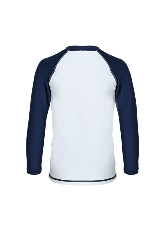 UPF 50 + Navy/ White Long sleeve Rashguard - Rash Guard