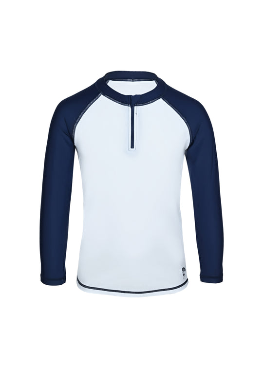 UPF 50 + Navy/ White Long sleeve Rashguard - Rash Guard