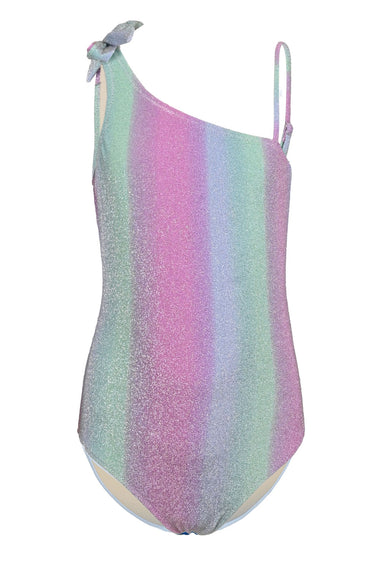Ocean Ombre Girls Shimmer One Shoulder One Piece Swimsuit