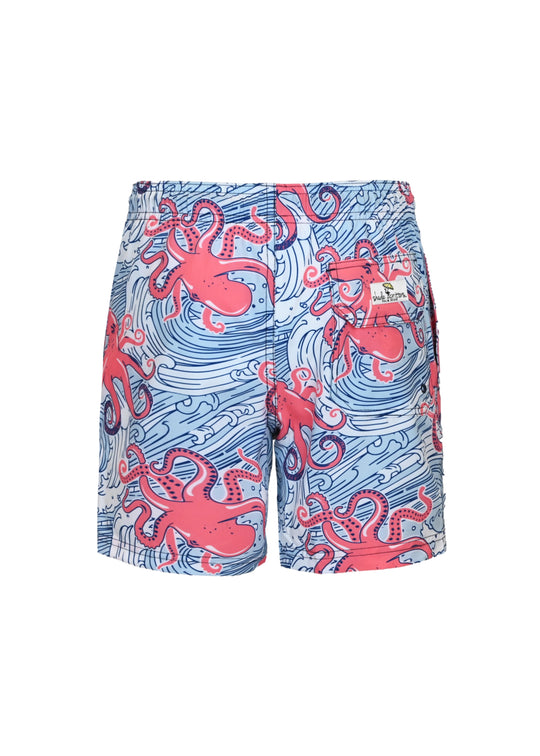 Octopus Waves Boys 4 Way Stretch Swim Trunks - Swim Shorts