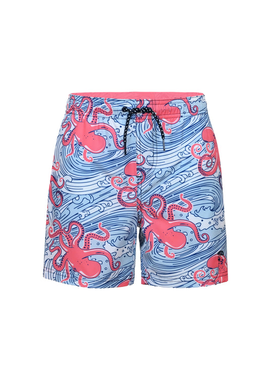 Octopus Waves Boys 4 Way Stretch Swim Trunks - Swim Shorts