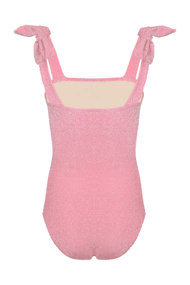 Pink Girls Shimmer Flower One Piece Swimsuit