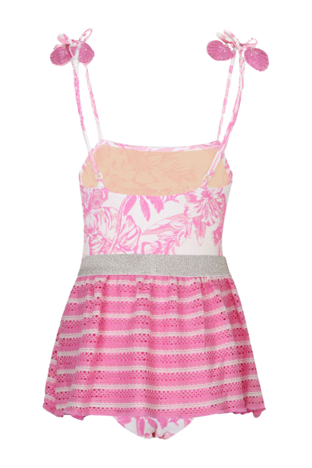 Load image into Gallery viewer, Pink Paradise One Piece With Crochet Skirt
