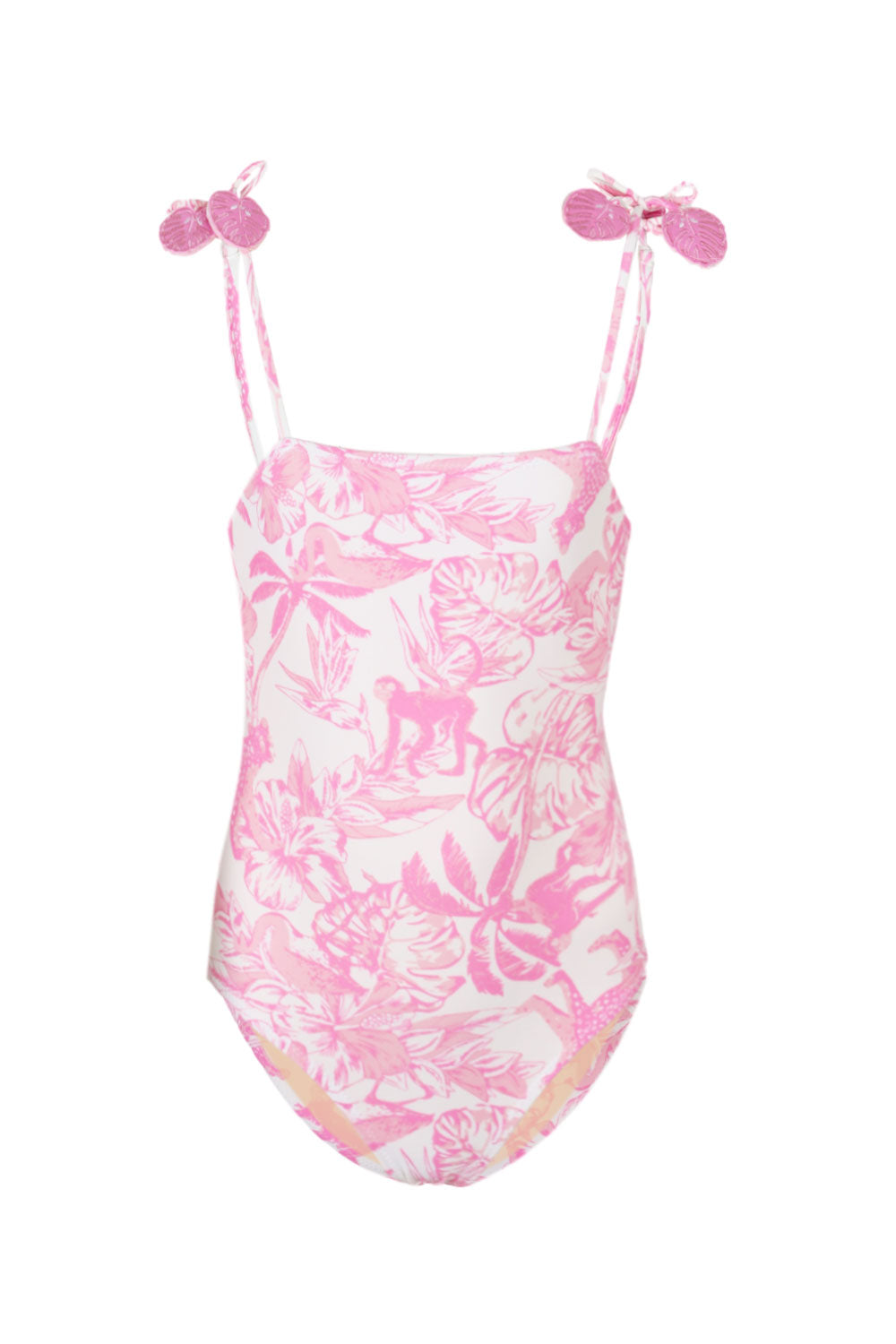 Load image into Gallery viewer, Pink Paradise One Piece With Crochet Skirt
