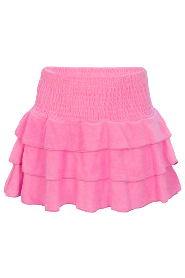 Pink Terry Girls Smocked Skirt