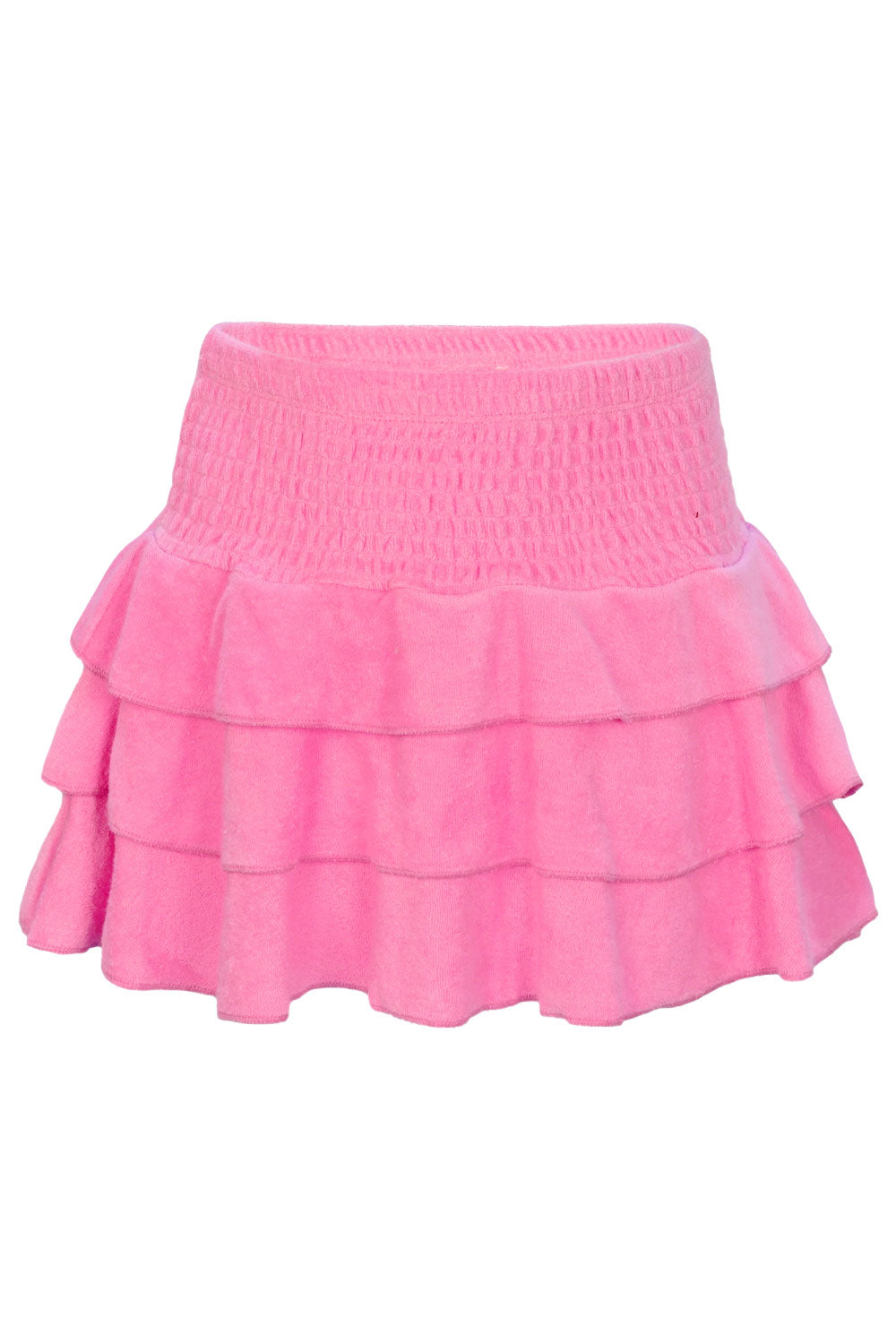 Load image into Gallery viewer, Pink Terry Girls Smocked Skirt
