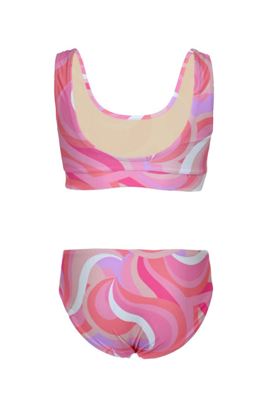 Pink Waves Girls Knot Front Bikini