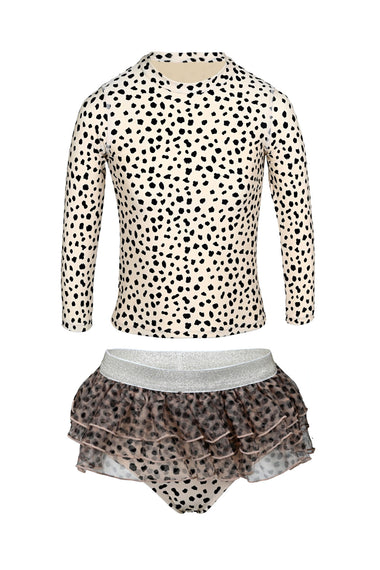 Rashguard Set w/ Tutu Girls Dalmation Leopard