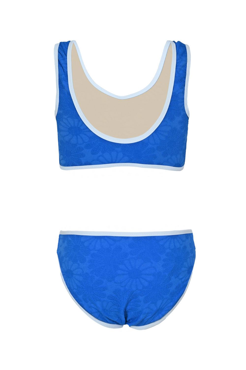 Load image into Gallery viewer, Royal Blue Floral Girls Textured Bikini
