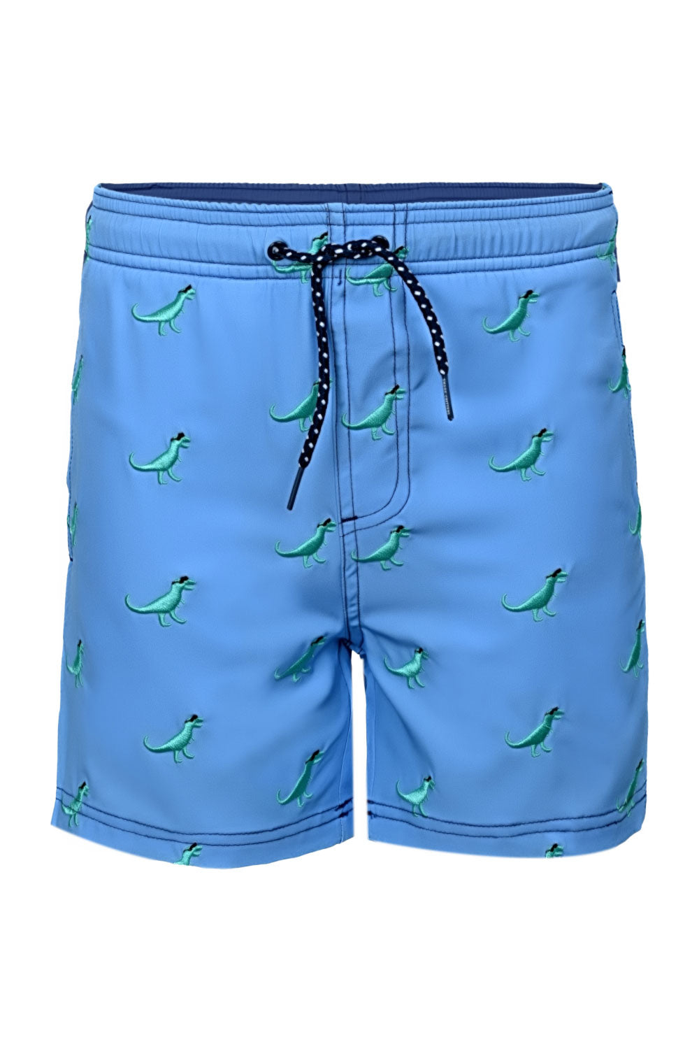 Load image into Gallery viewer, Shadey Dinos Boys 4 Way Stretch Water Appearing Embroidered Swim Trunks
