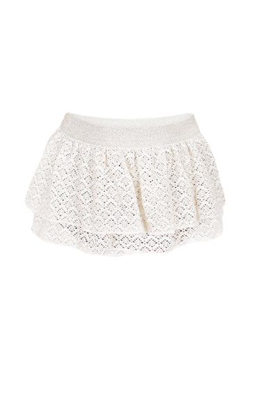 Shimmer Mocha Crochet Skirt With One Piece