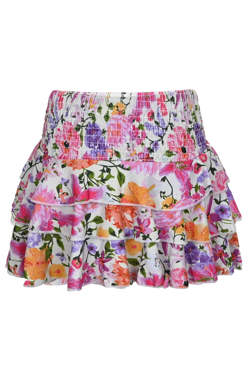 Summer Gardens Smocked Ruffle Active Skirt