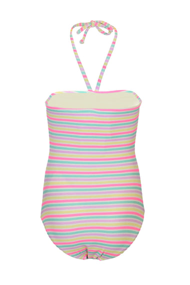 Sunny Stripe Girls Terry Halter One Piece Swimsuit