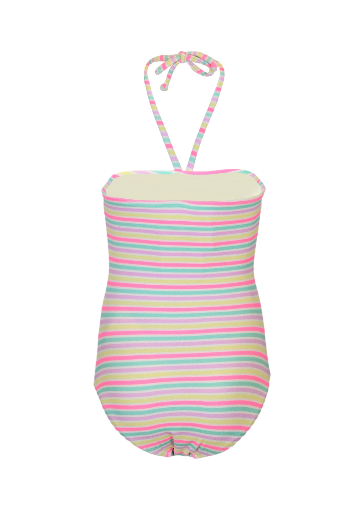 Sunny Stripe Girls Terry Halter One Piece Swimsuit - One Piece