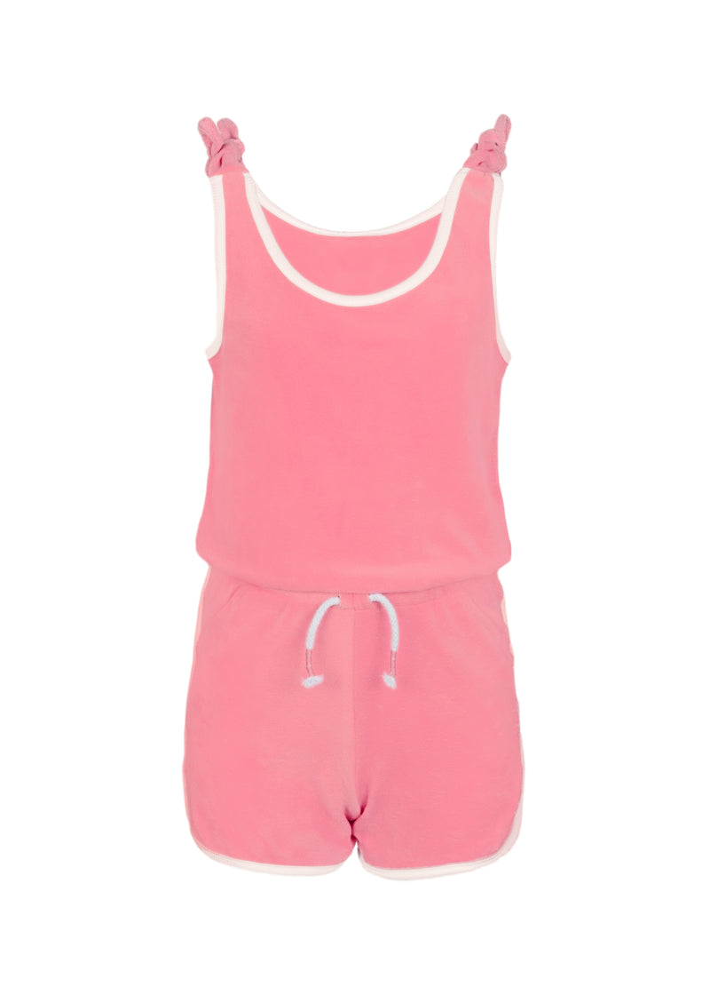 Terry Coral Girls Active Romper