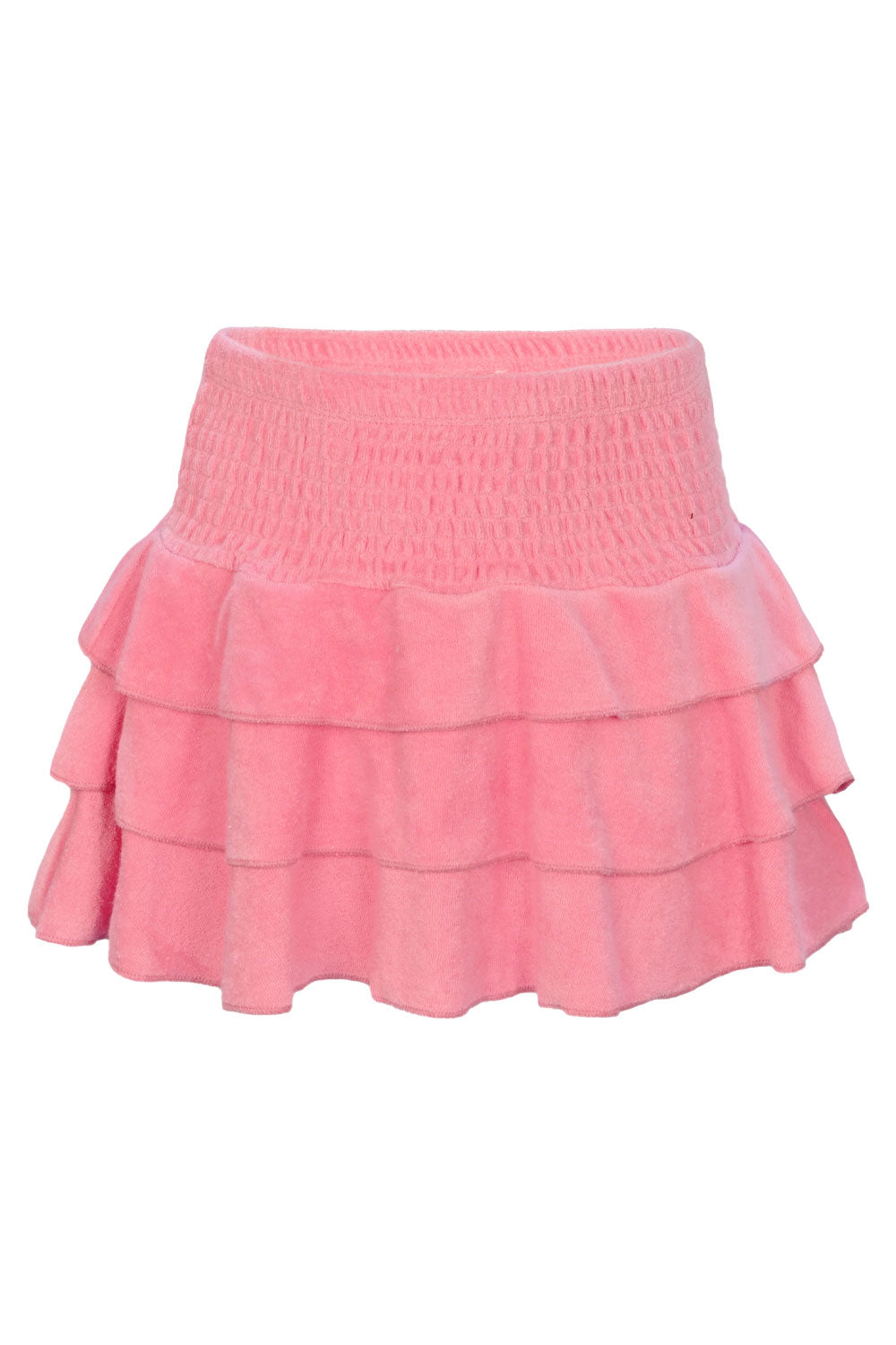 Load image into Gallery viewer, Terry Girls Smocked Coral Skirt
