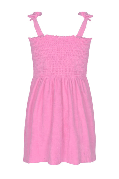 Terry Girls Smocked Hot Pink Tank Dress