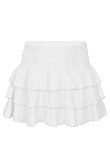 Terry Girls Smocked White Skirt