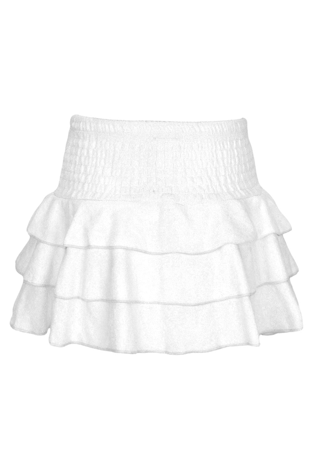 Load image into Gallery viewer, Terry Girls Smocked White Skirt
