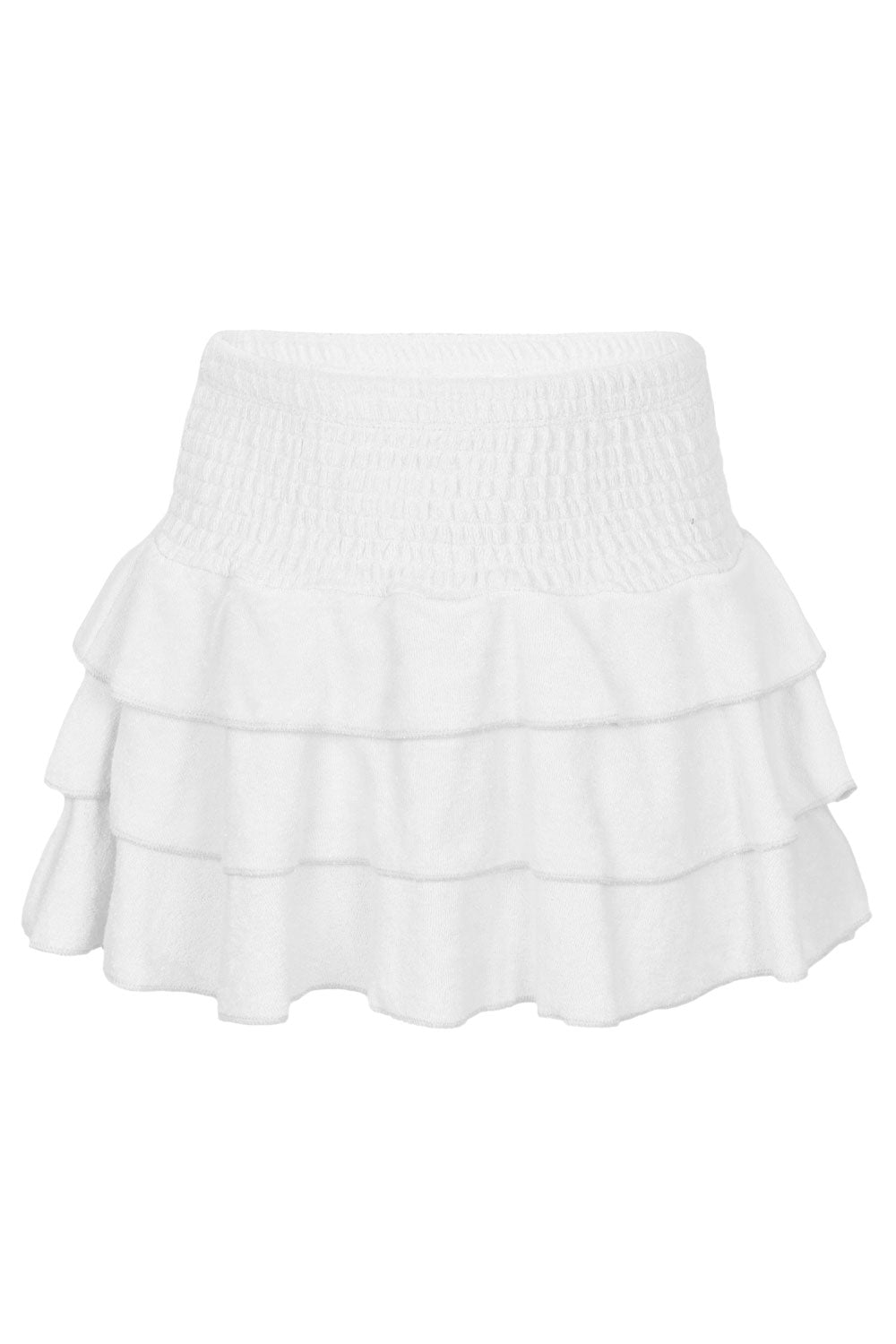 Load image into Gallery viewer, Terry Girls Smocked White Skirt
