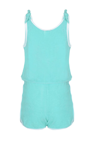 Terry Mint Girls Active Romper