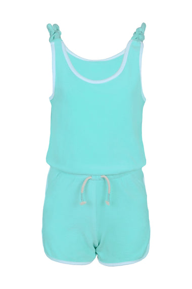 Terry Mint Girls Active Romper