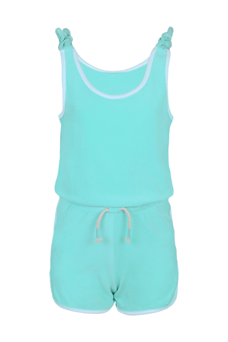 Terry Mint Girls Active Romper