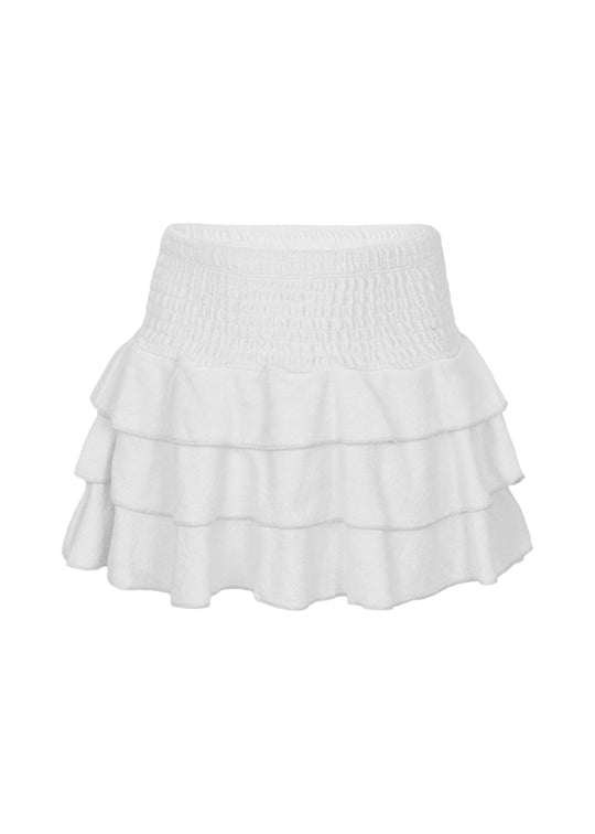 Terry Girls Smocked White Skirt - Skirt