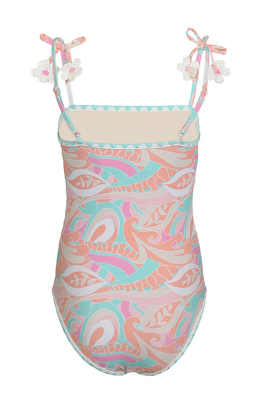 Tutti Fruity Girls Crochet Daisy PomPom One Piece Swimsuit