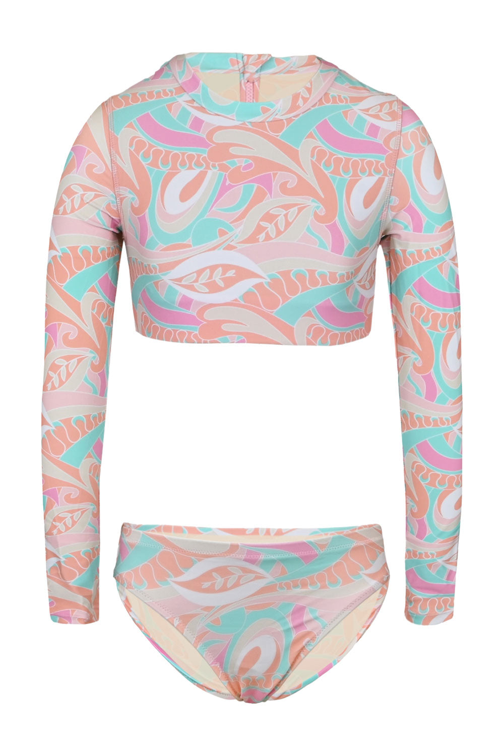 Load image into Gallery viewer, Tutti Fruity Girls Cropped Rashguard Swimsuit Set
