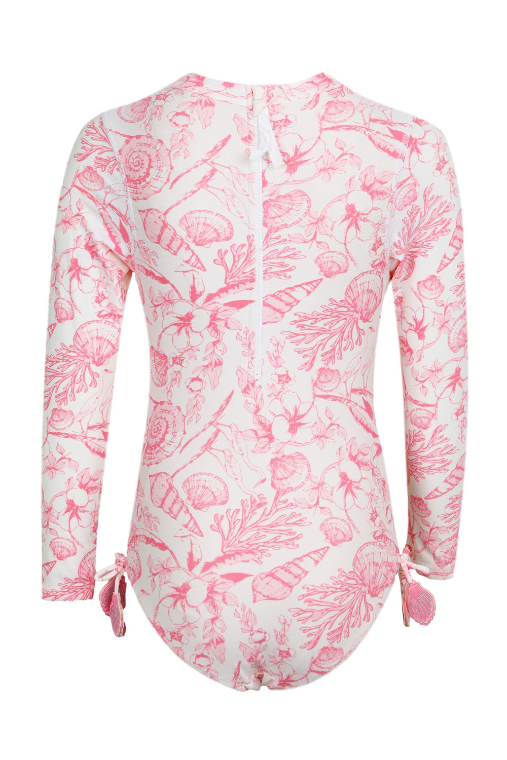 Load image into Gallery viewer, Seaside Toile Girls Long Sleeve One Piece Swimsuit
