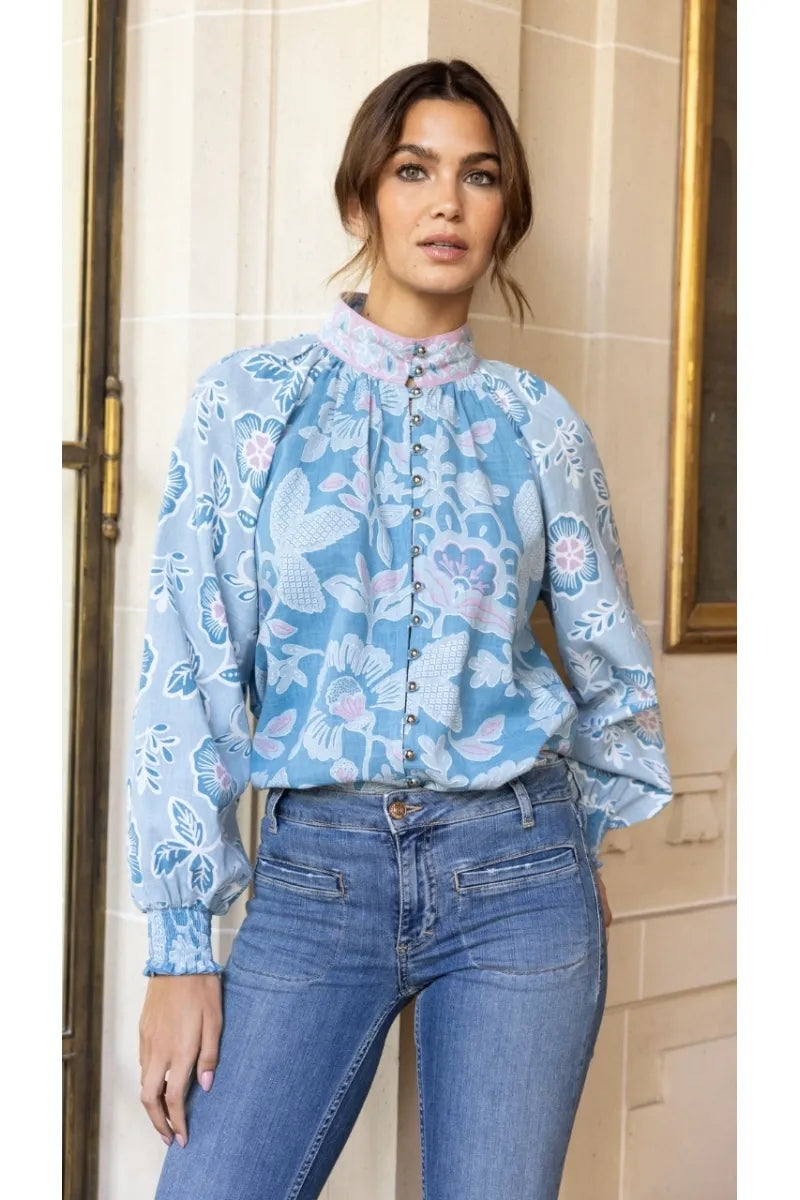 Load image into Gallery viewer, Amelie Shirt Light Blue - ONE SIZE - Top
