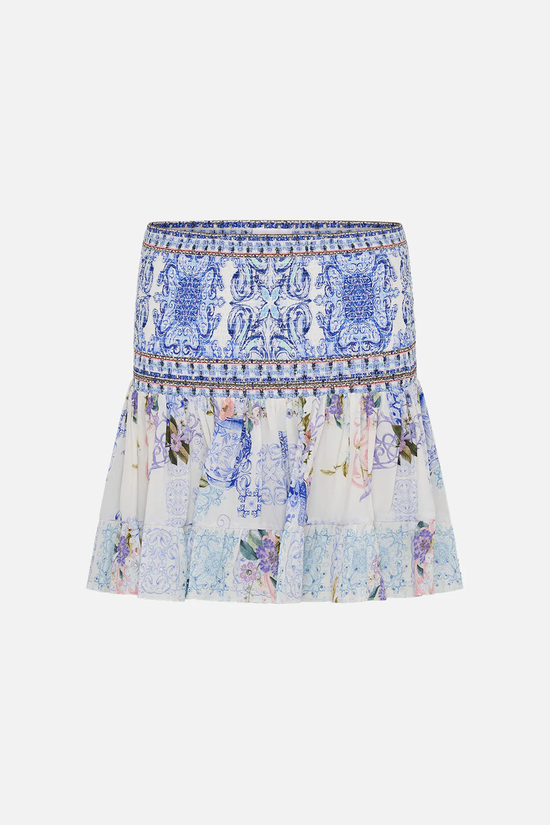 Load image into Gallery viewer, Short Shirred Skirt Paint Me Positano
