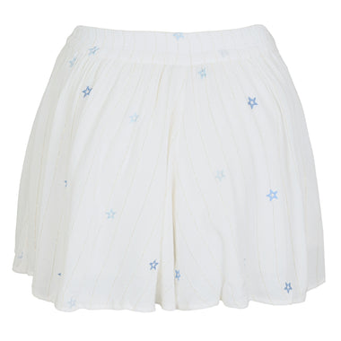 Ivory/Tonal Blue Stars Lurex Stripe Star Shorts - Shorts