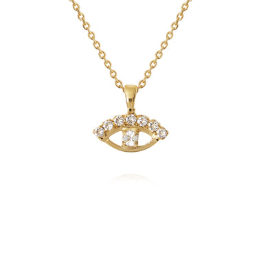 Petite Greek Eye Necklace Crystal - ONE SIZE - Necklace
