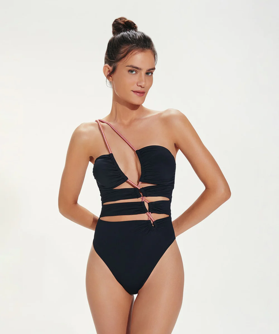 Solid Zaila One Piece Full Black