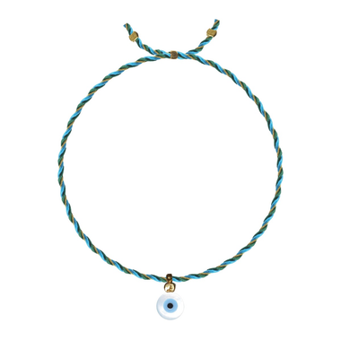 Mother Of Pearl Charm Bracelet Evil Eye - Bracelet
