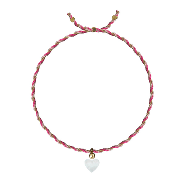 Mother Of Pearl Charm Bracelet Heart - Bracelet
