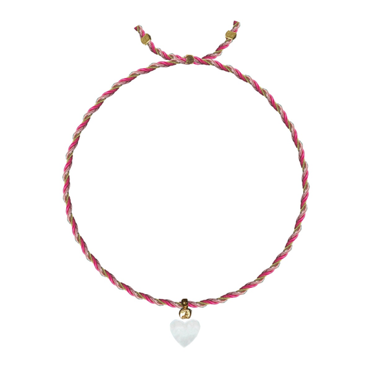 Mother Of Pearl Charm Bracelet Heart - Bracelet