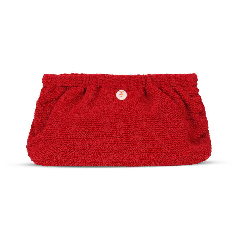 Crinkle Clutch Bag Cherry