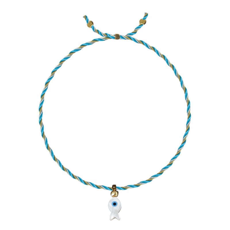 Mother Of Pearl Charm Bracelet Fish