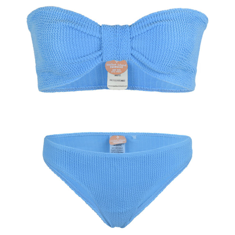 Lory Bandeau Bikini Set Blue Bubblegum