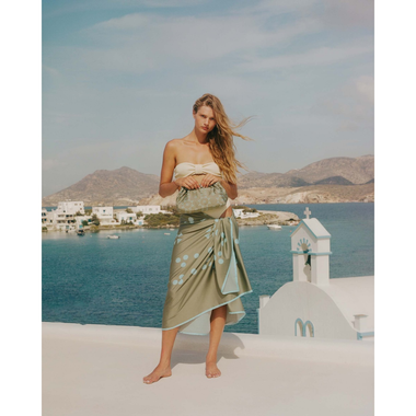 Multicolour Patterned Pareo Mint - ONE SIZE - Sarong