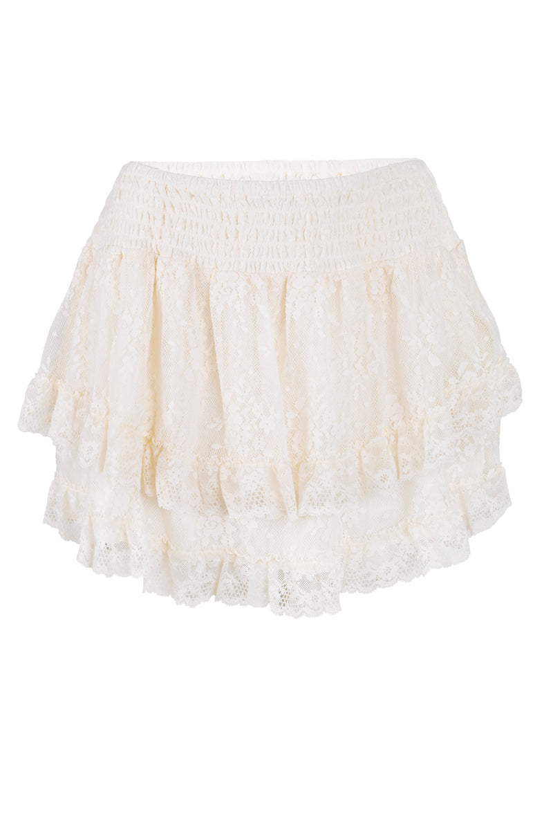 Labyrinth Lace Mini Skirt Cloud Cream