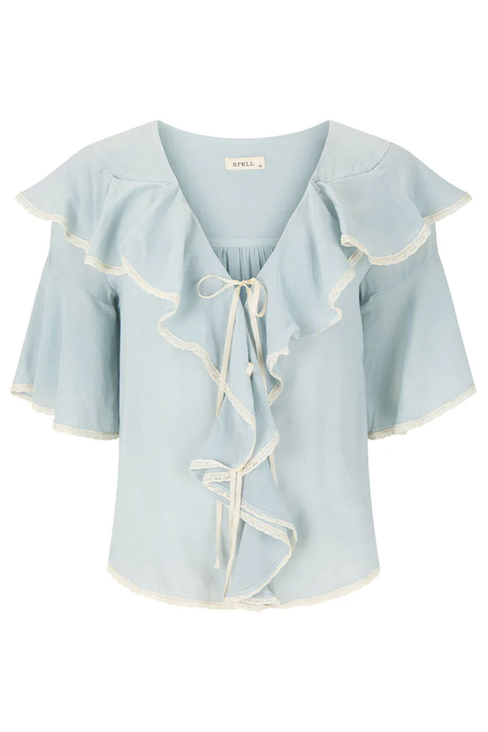 Load image into Gallery viewer, Bluebird Ruffle Blouse
