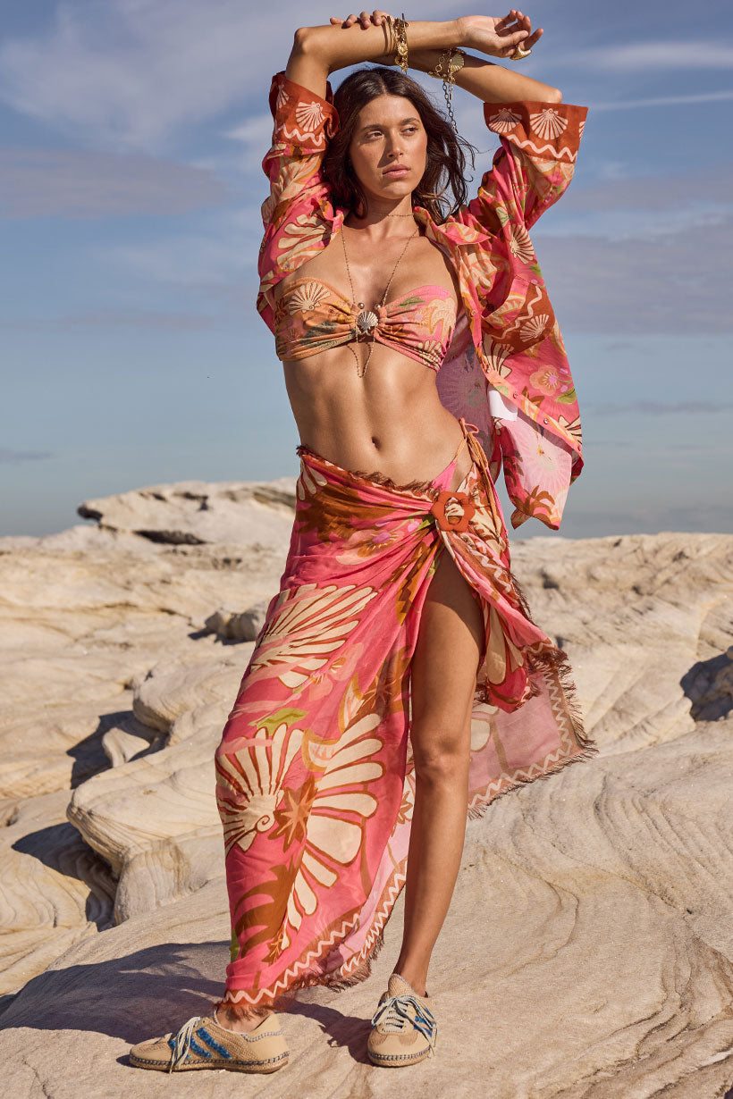 Oceana Travel Scarf Coral